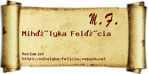 Mihályka Felícia névjegykártya